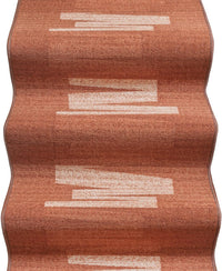 Passatoia Scala Bordata 67x600 cm Ingresso Corridoio Tappeto Cucina Gradini Zig Zag Arancione