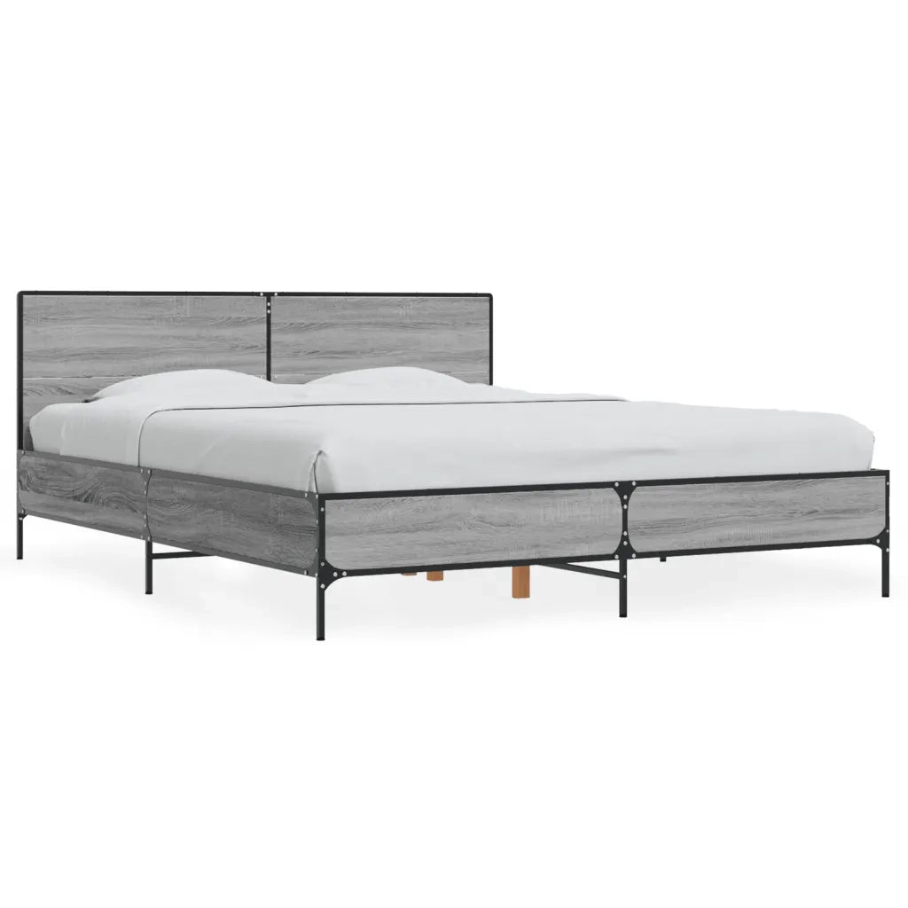 Giroletto Grigio Sonoma 160x200 cm in Legno Multistrato Metallo 3280010