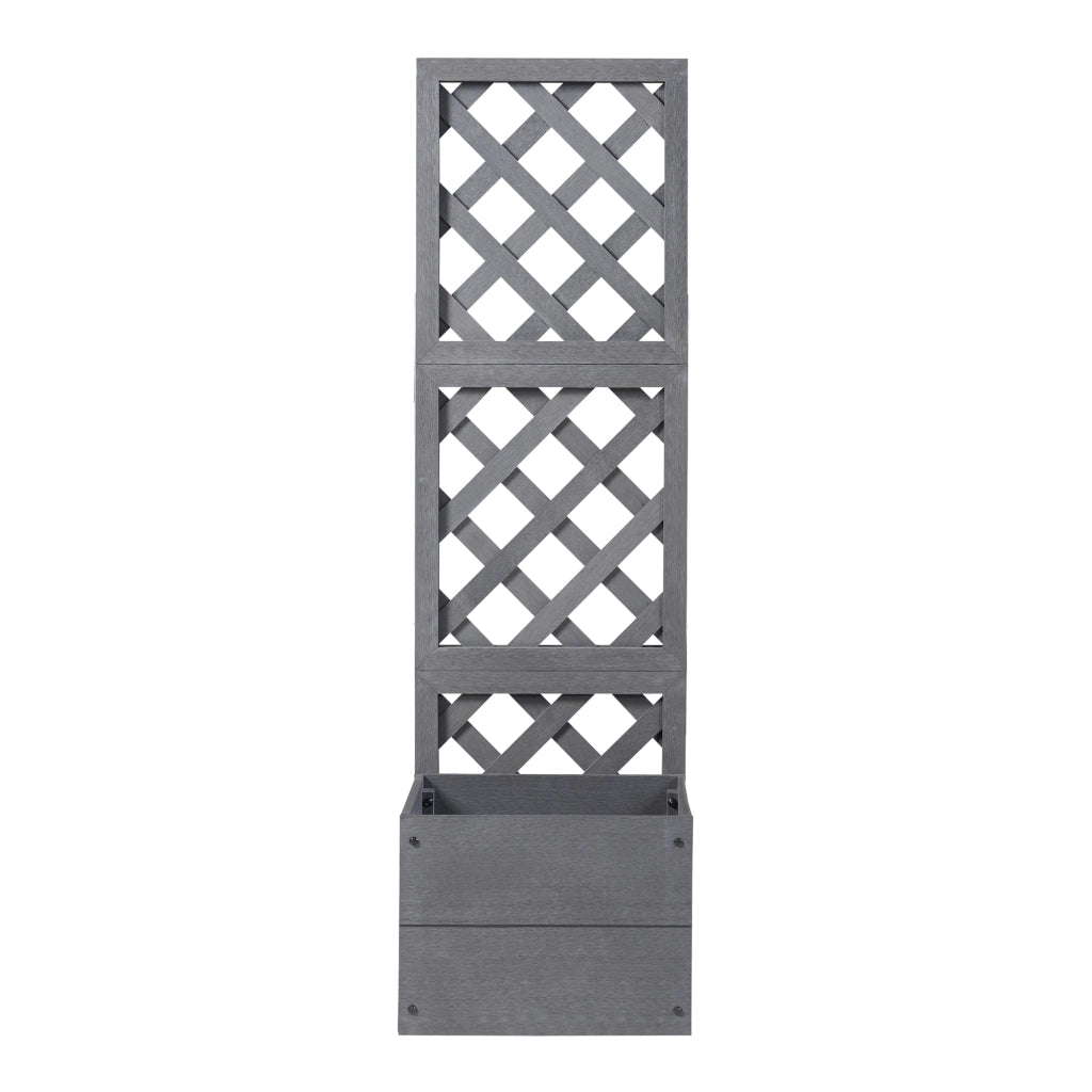 Fioriera con Spalliera Amstelveen per Piante Rampicanti 135 x 40 x 30 cm Grigio [en.casa]