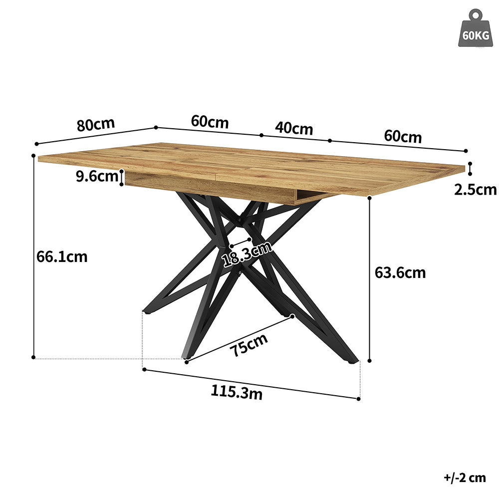 Tavolo allungabile - Xylo - 120-160x80cm noce/marmo gambe stella