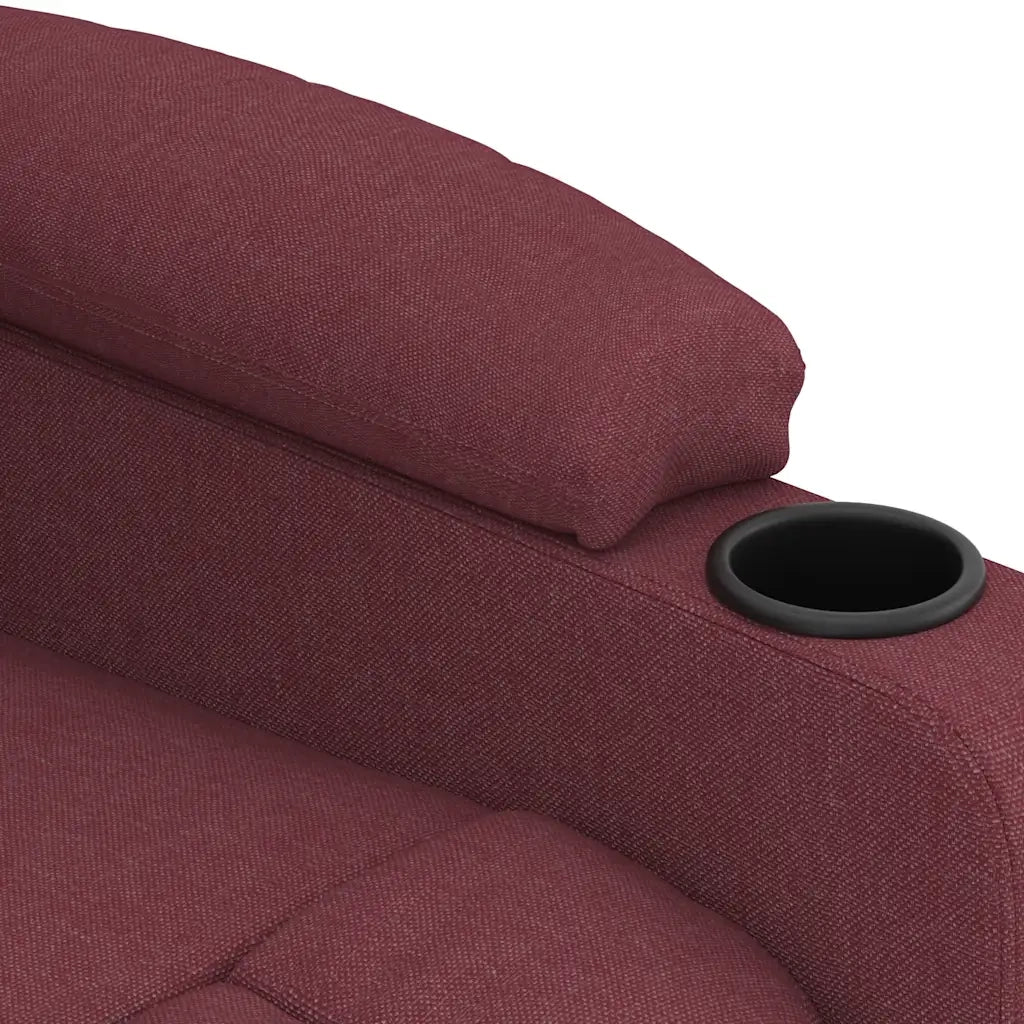 Poltrona Massaggiante Elettrica Rosso Vino in Tessuto 339061
