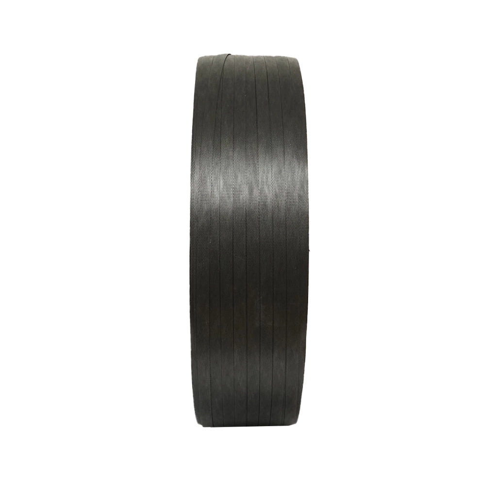 Nastro di reggiatura in polipropilene PP per uso semiautomatico, 16x0,8 mm, nero, rotolo da 1400 m