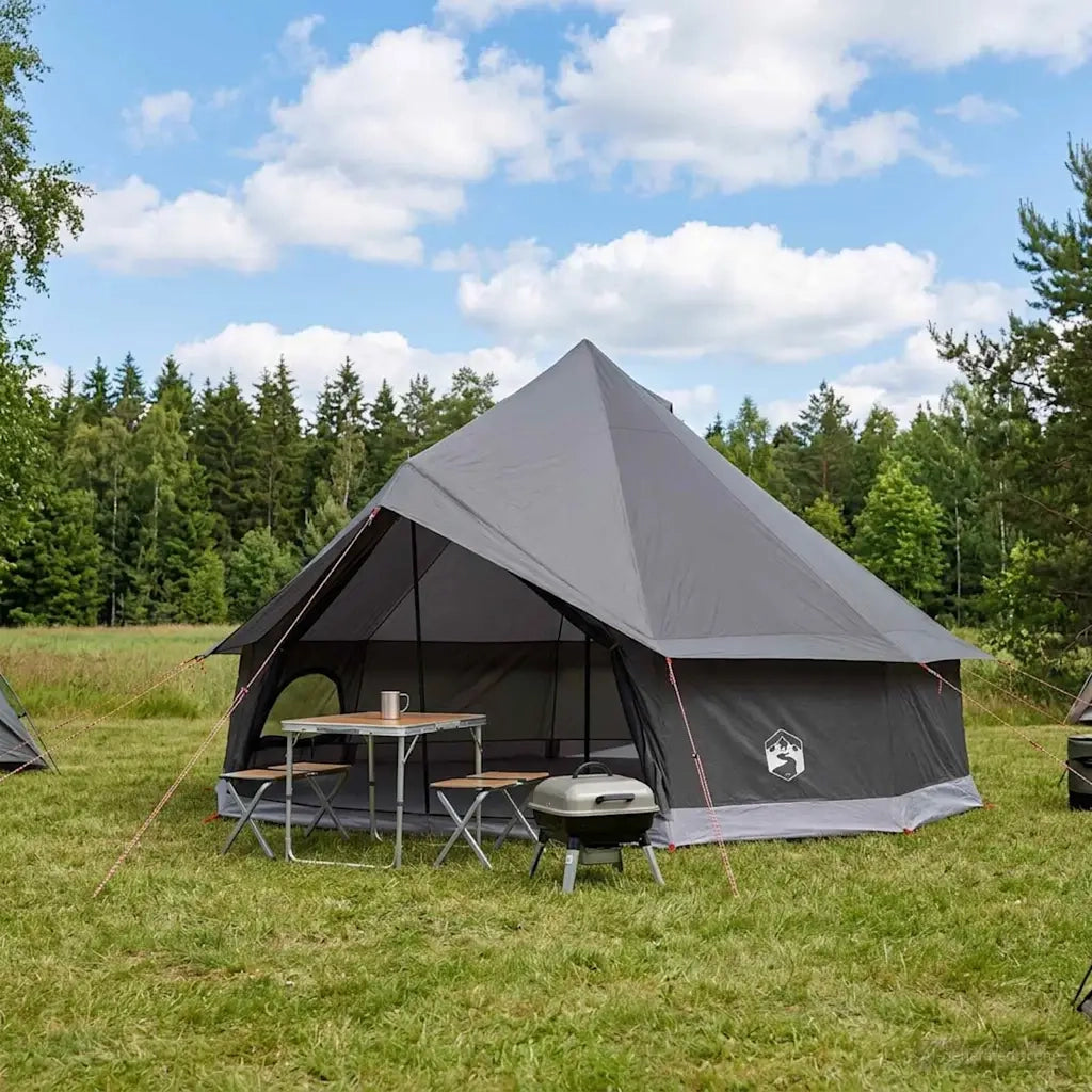 Tenda Tipi con tetto Marrone Grigio 600 x 600 x 350 cm 42029031