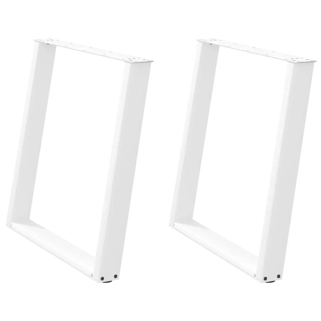 Gambe per tavolo da pranzo a forma di U 2 pz bianche 80x(72-73) cm in acciaio 4012797