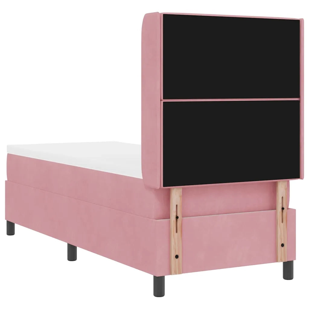 Letto a molle con testiera Rosa 80 x 200 cm Velluto 3341929