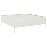 Fioriera | Cassetta per fiori | Vaso Rialzata da Giardino Bianca 100x100x33,5 cm in Acciaio