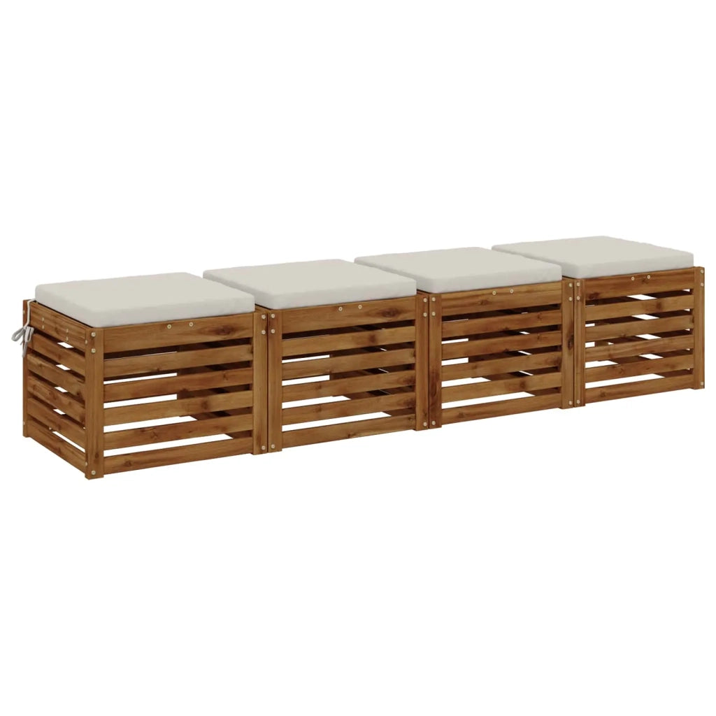Cuscini per Sedia in 4 Pezzi SOEST 4 pz 100% Poliestere Bianco 944356