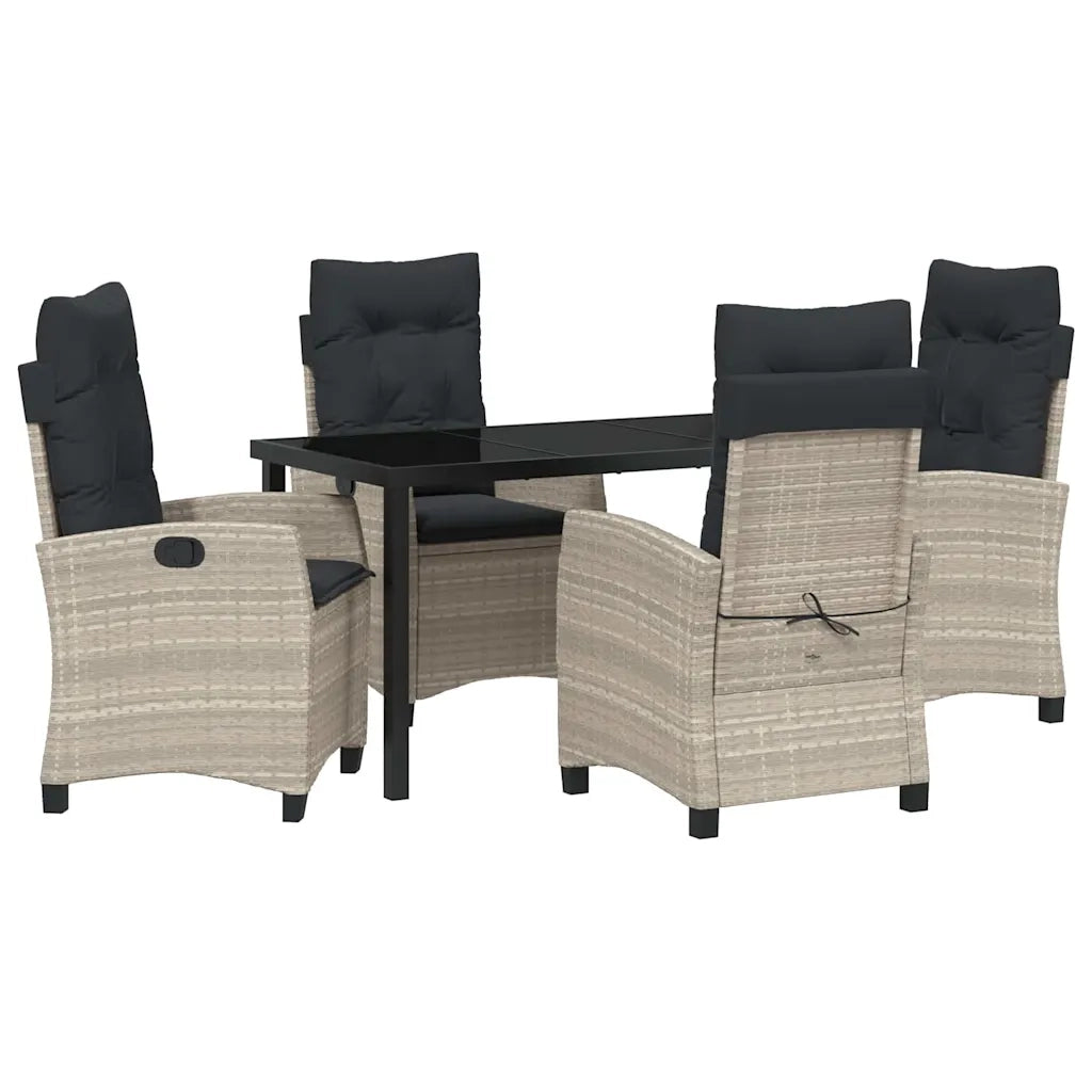 Set da Pranzo per Giardino 5 pcs Grigio chiaro polyrattan 3380409