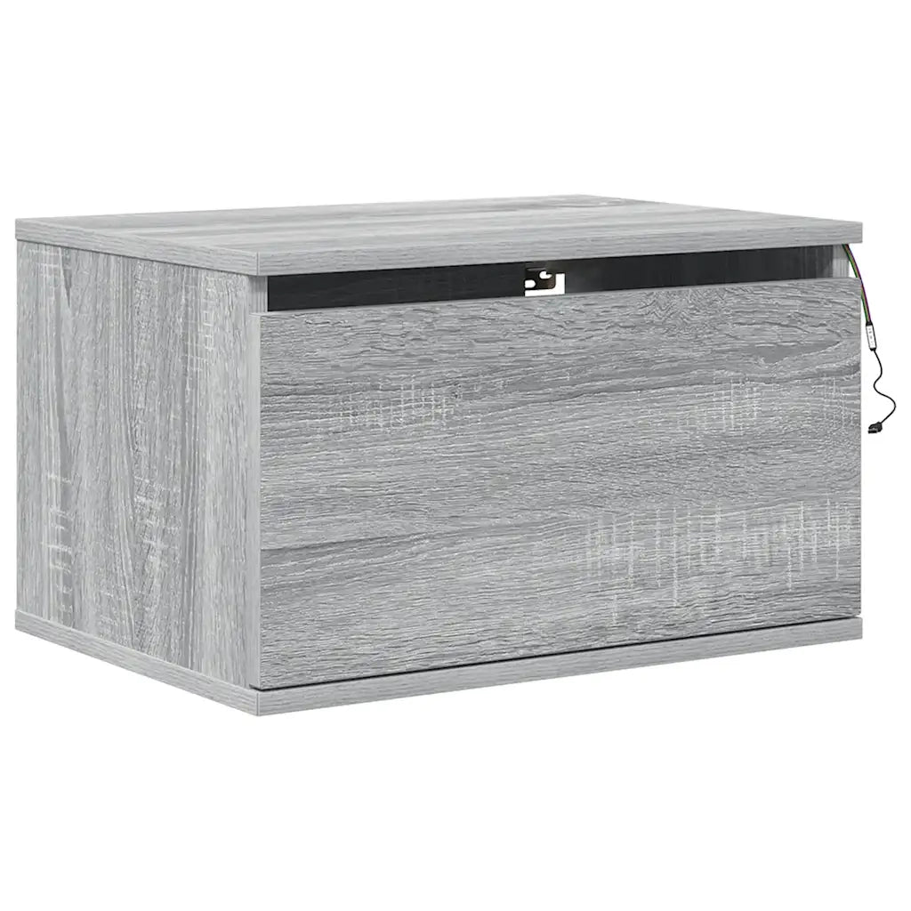 Comodino a Parete con luci LED Grigio Sonomacod mxl 132936
