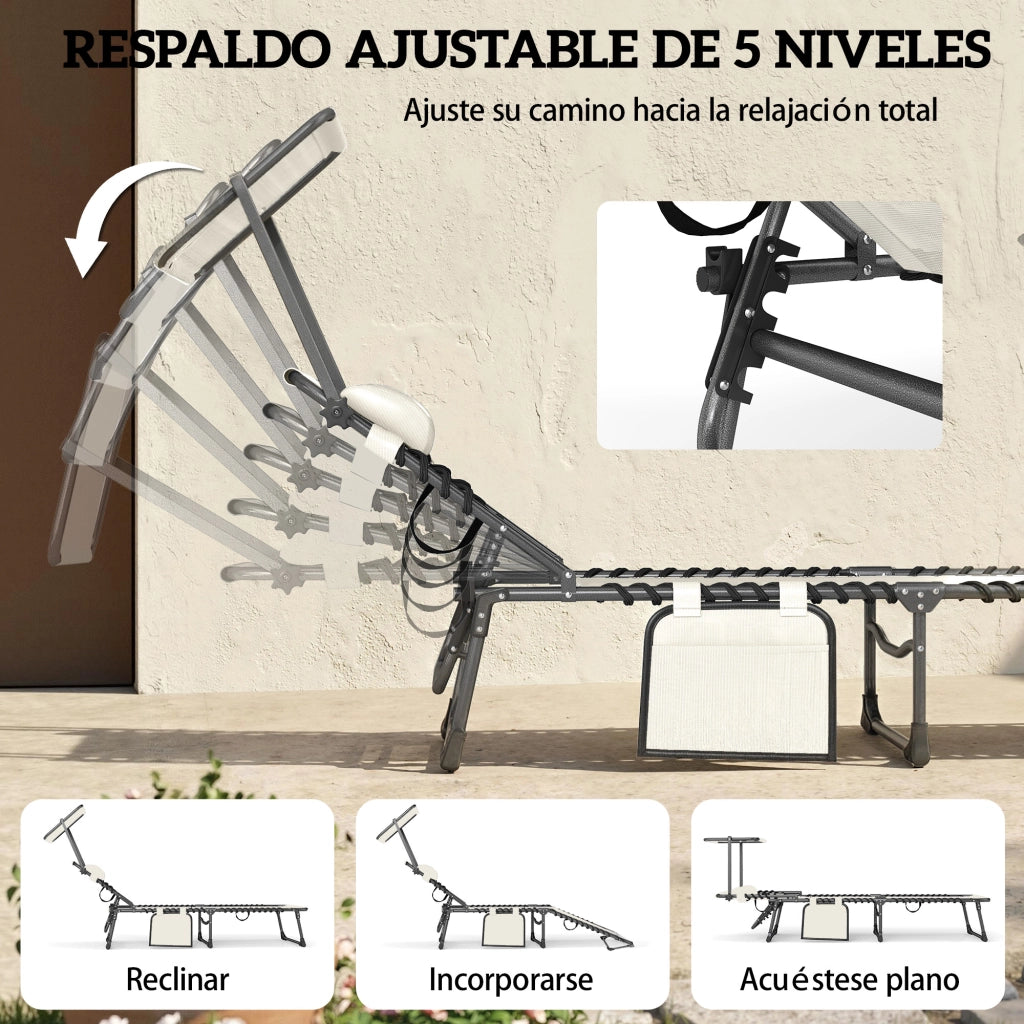 Poltrone reclinabili da giardino ¨C zephmum ¨C 2 pezzi, crema, polyrattan