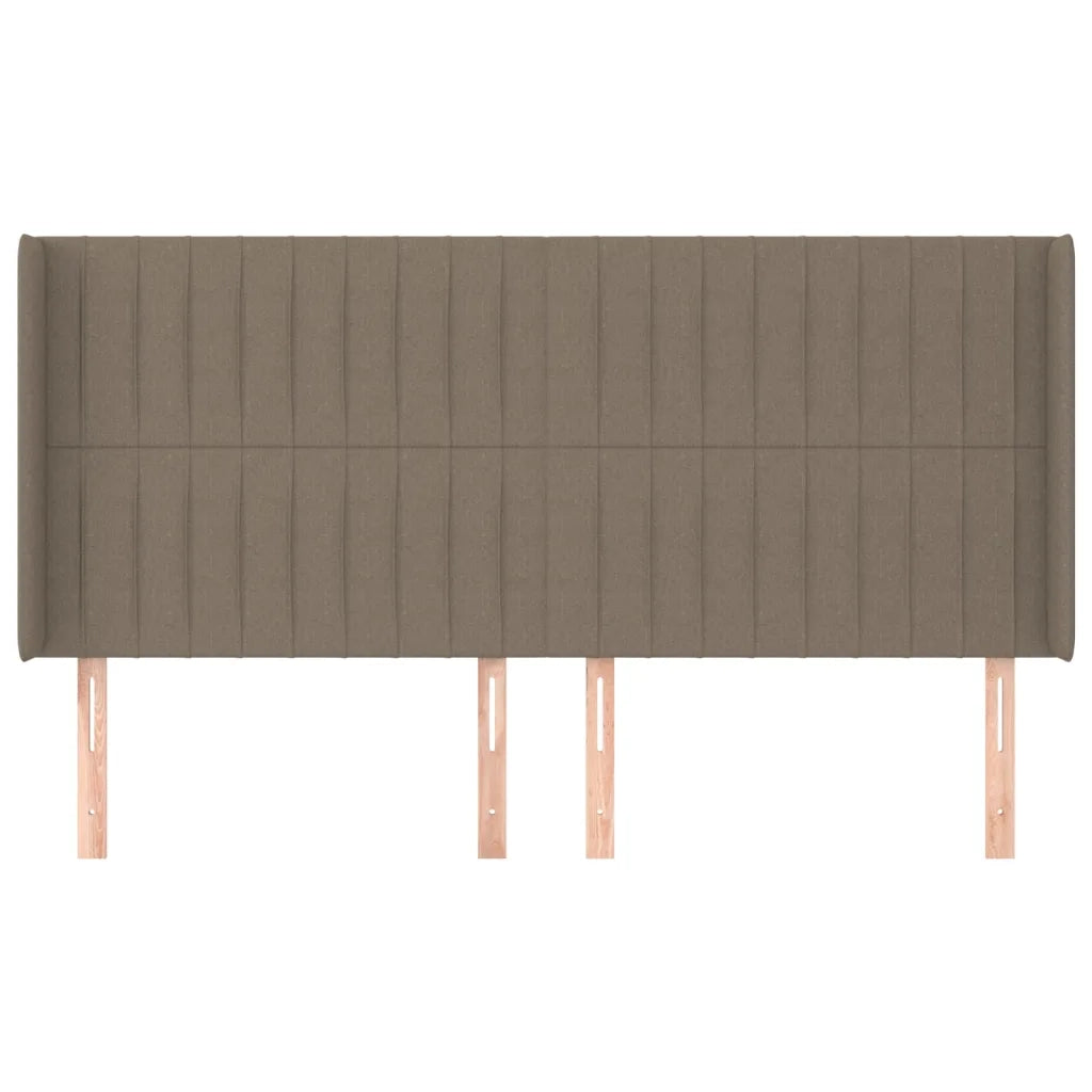 Testiera | Testata ad Orecchio Tortora 203x16x118/128 cm in Tessuto