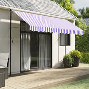 Tessuto Ricambio per Mantovana Tenda Righe Blu e Bianche 3,5 m 367745
