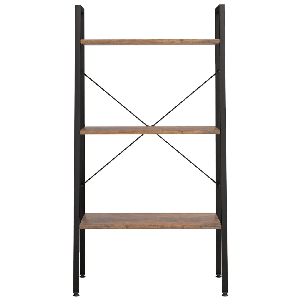 Scaffale Autoportante 3 Ripiani Marrone Scuro Nero 56x35x108 cm 336362
