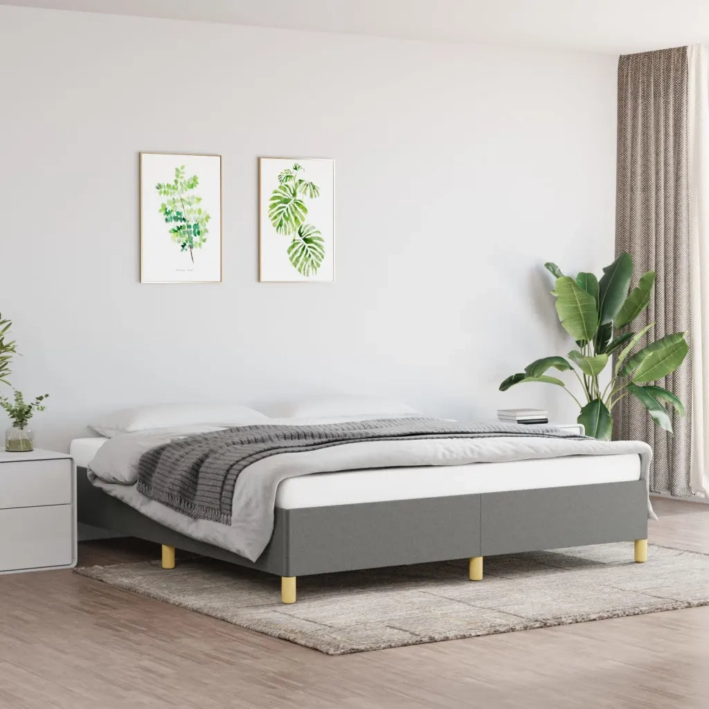 Giroletto senza Materasso Grigio Scuro 160x200 cm Tessuto 347174