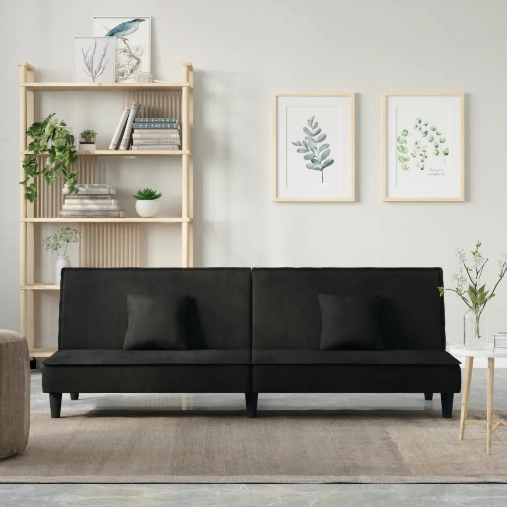 Divano letto-Sofa Letto-Daybed Nero in Velluto