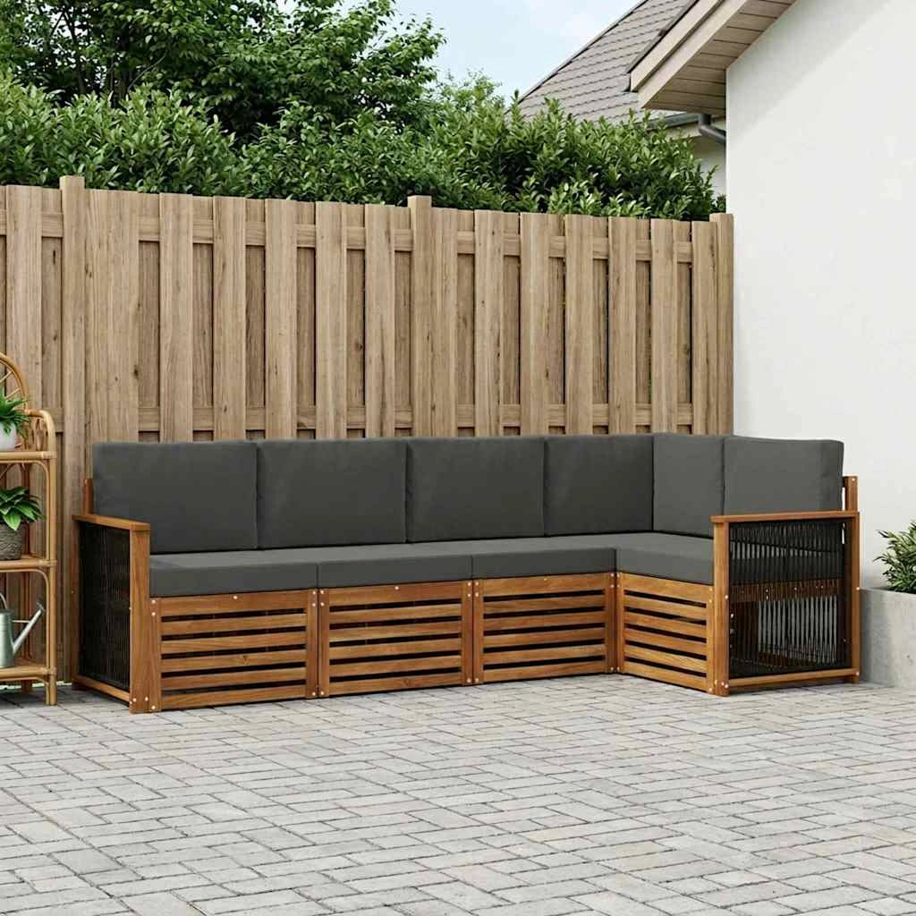 Set di divani da esterno 4 pz Naturale e Antracite 3384353