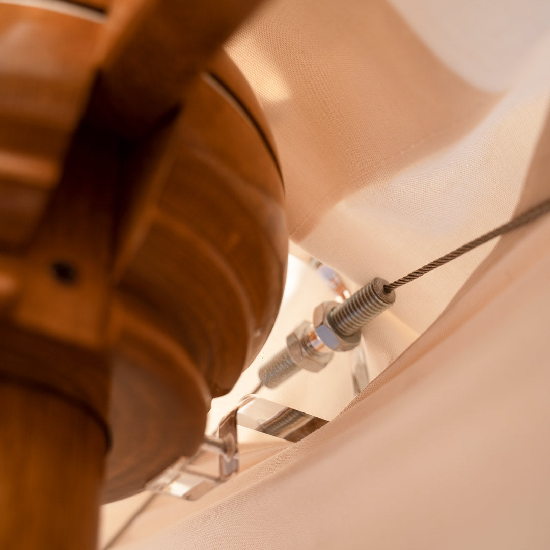 Mezzo Ombrellone da Giardino 2x4m Palo in Legno Ecrù