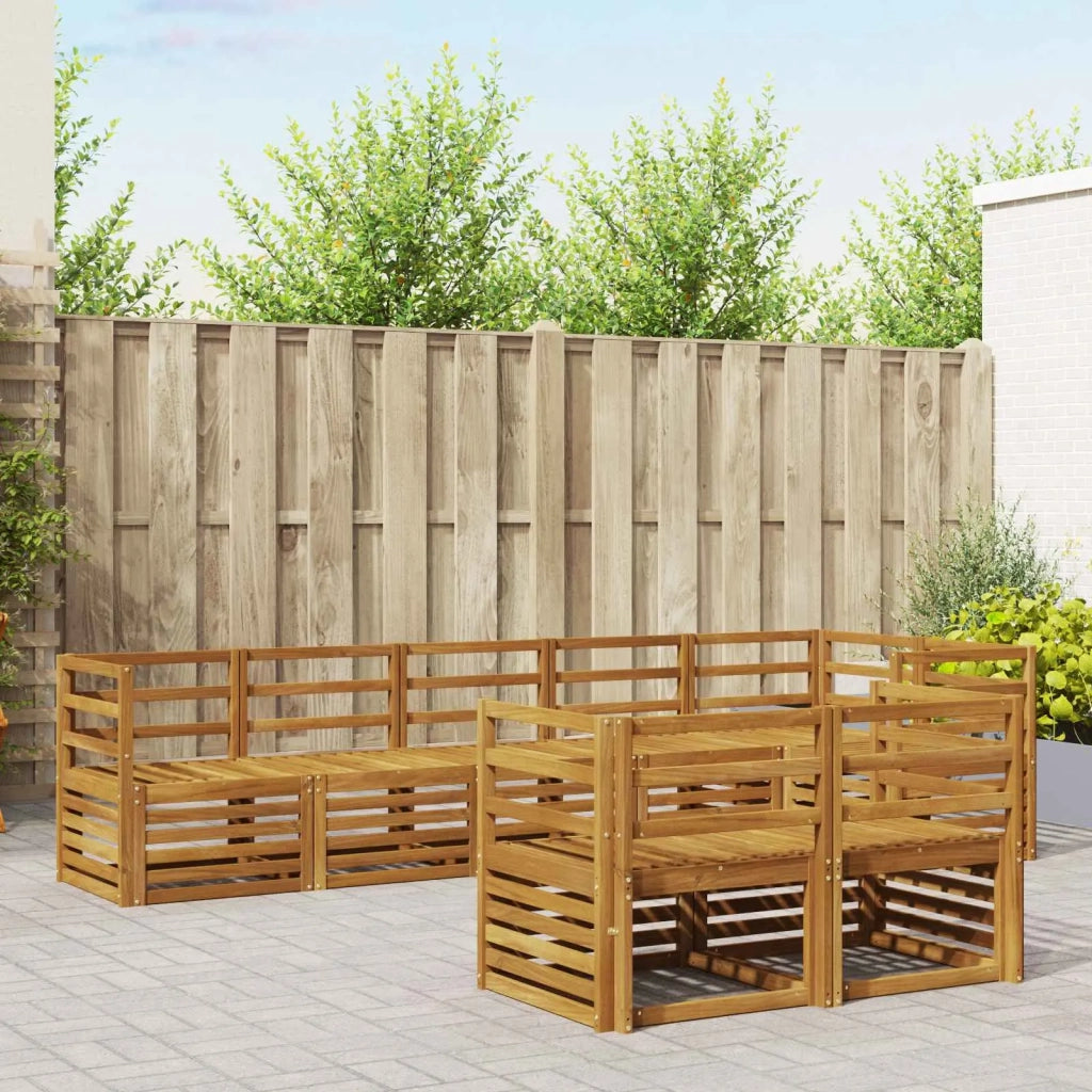 Set divani 8 pcs Naturale Legno di Acacia Massello 3374989