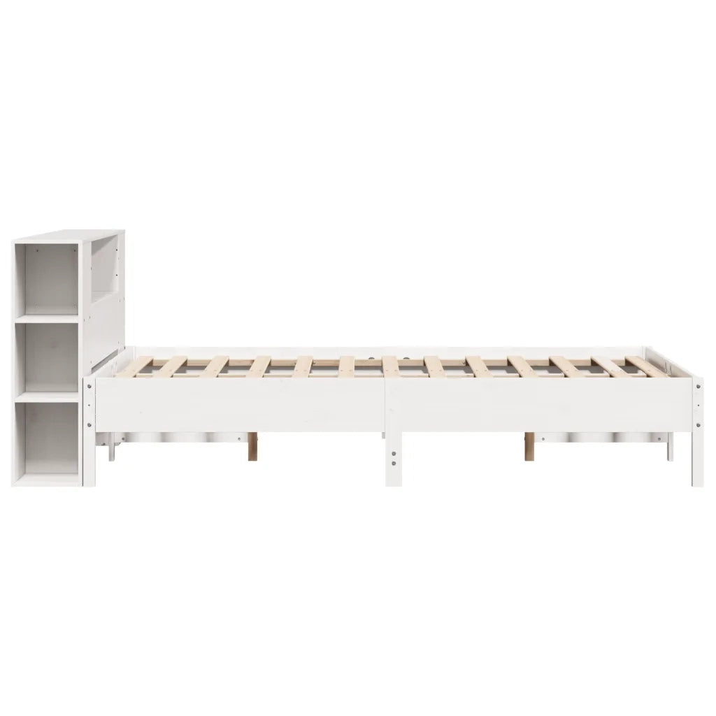 Letto Libreria senza Materasso Bianco 140x200 cm Legno di Pino