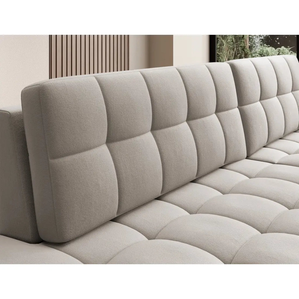 Divano ad angolo convertibile CUBITO beige 240 cm con contenitore e letto