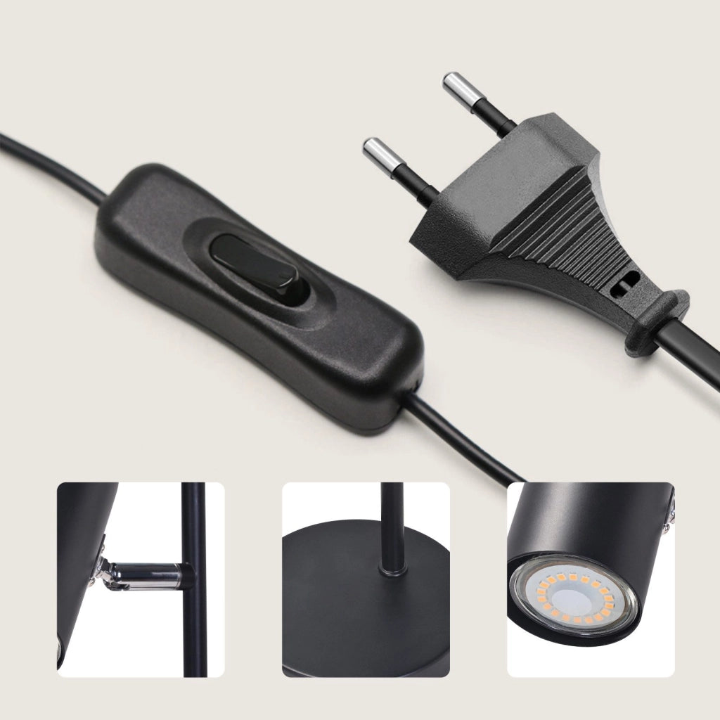 ZMH Lampada da tavolo metallo girevole 350° GU10 per soggiorno scrivania