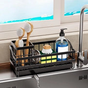 Organizzatore di Scarto - Caddy per Cucina - Sostegno per Lavandino - Rilascio Automatico - 24,5 cm di Lunghezza - Nero