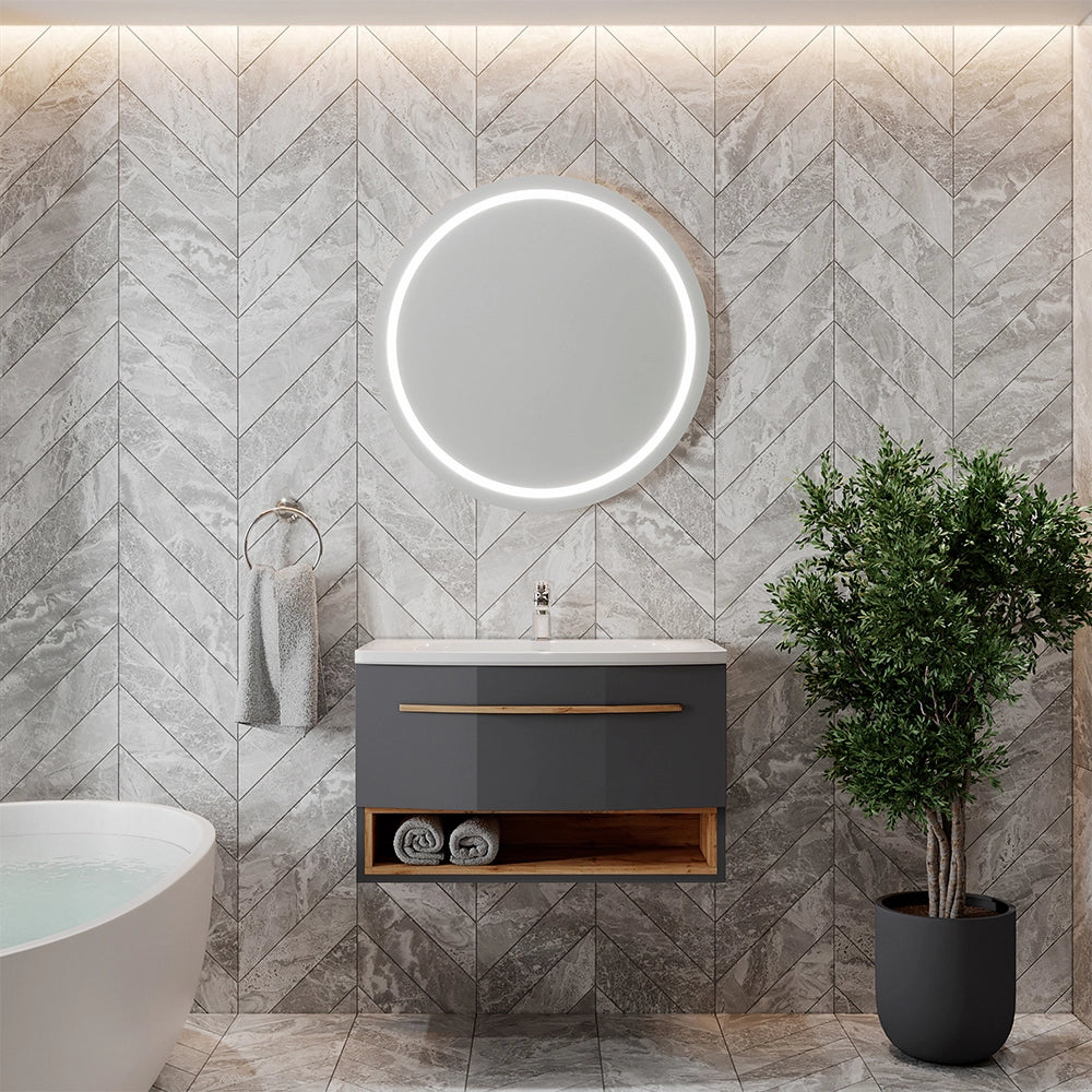 Vicco Set mobili da bagno Antracite 2 parti