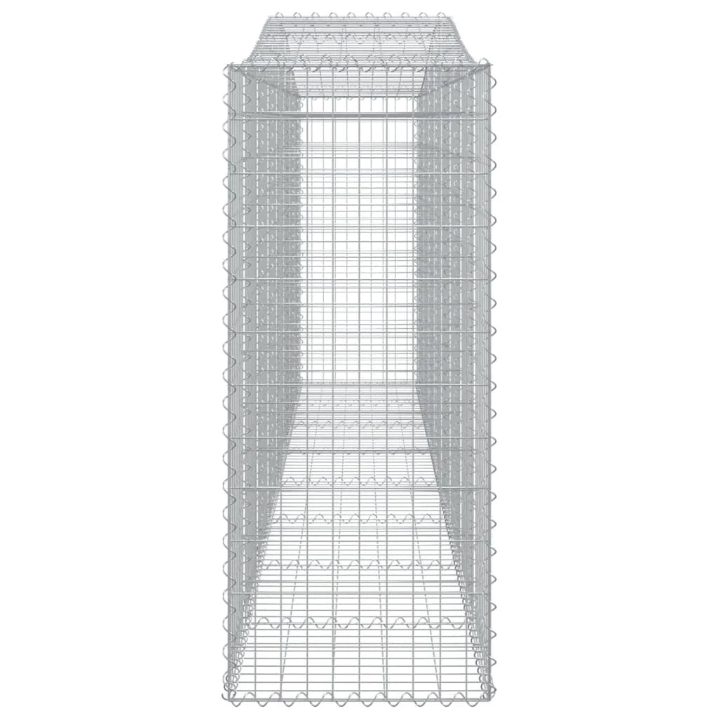 Set di 4 gabbioni ad arco per recinzioni a gabbia e muri di contenimento 400 x 50 x 120/140 cm ferro zincato argento 02_0041492