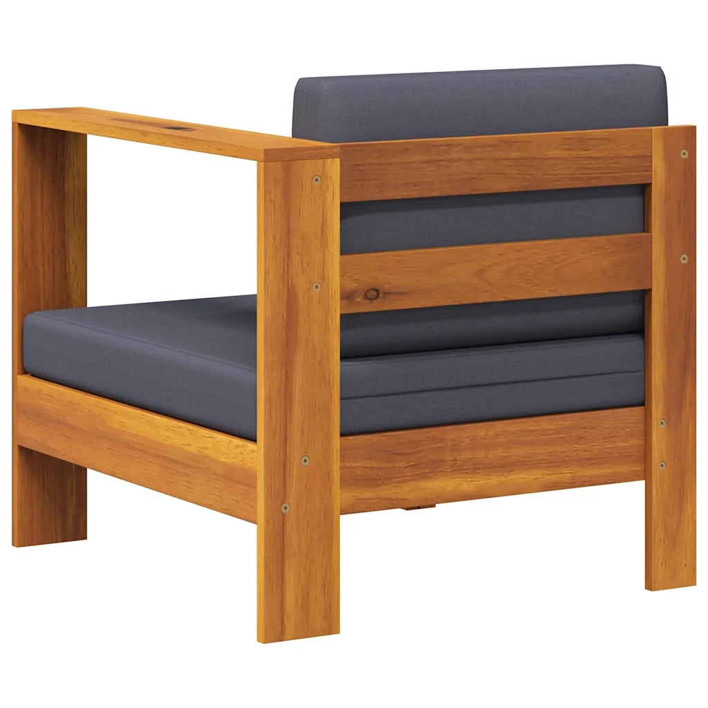 Divano Centrale con 1 Bracciolo Grigio Scuro Massello d'Acacia cod mxl 77782