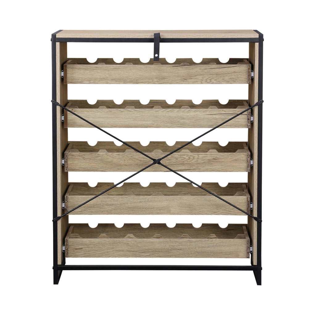 Mobile portabottiglie per vino, marrone naturale