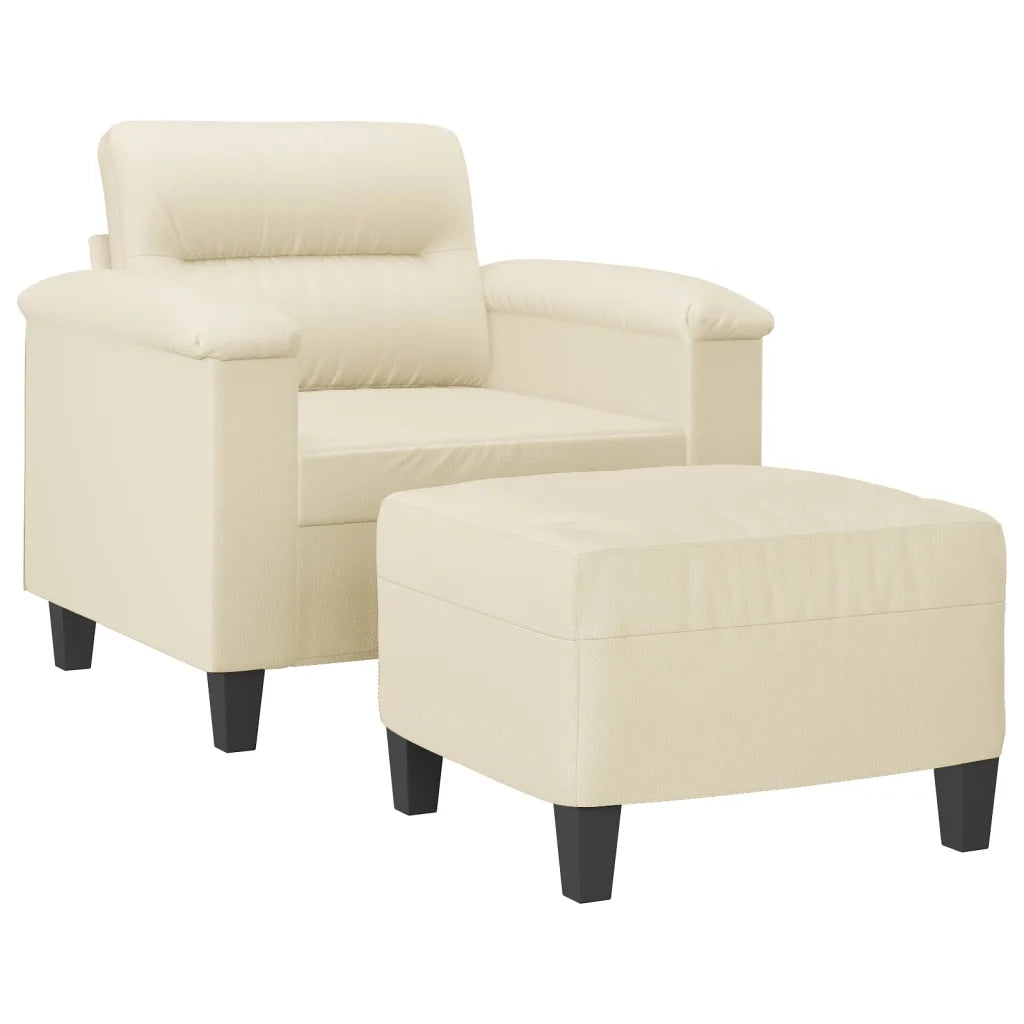 Poltrona con Poggiapiedi Crema 60 cm in Similpellecod mxl 120722