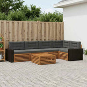 Set di divani da esterno 6 pz Naturale e Antracite Poliestere 3383395
