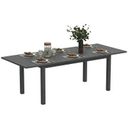 Tavolo da Giardino Allungabile da 160-220 cm per 6-8 Persone Rettangolare in Alluminio, Grigio
