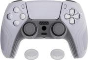 Hoes Anti-slip in Silicone per Controller | Protezione con Grip per PS5 | Pelle Protettiva e Capsule | Bianco Translucido (Edizione Samurai)