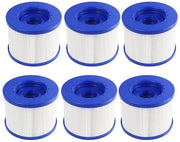 Filtro per piscine 6 pezzi - sostituzione - compatibile con Clever Spa - materiale PET + tessuto - diametro esterno 104 mm - altezza 82 mm - schema filtro