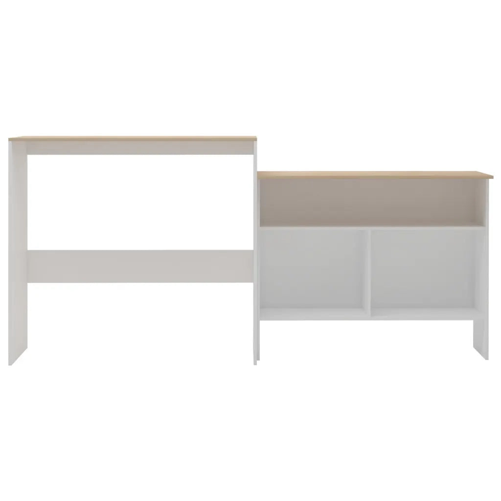 Tavolo da Bar a 2 Livelli Bianco e Rovere 130x40x120 cm cod mxl 77920