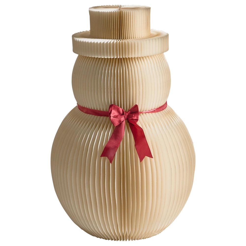 Set di 2 statuine natalizie Pupazzo di neve Beige Carta a nido d'ape Effetto 3D Stile Origami Motivo festivo