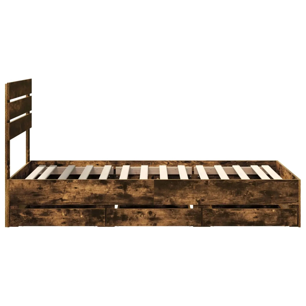 Struttura del letto con cassetto Rovere fumé 100 x 200 cm 3411527