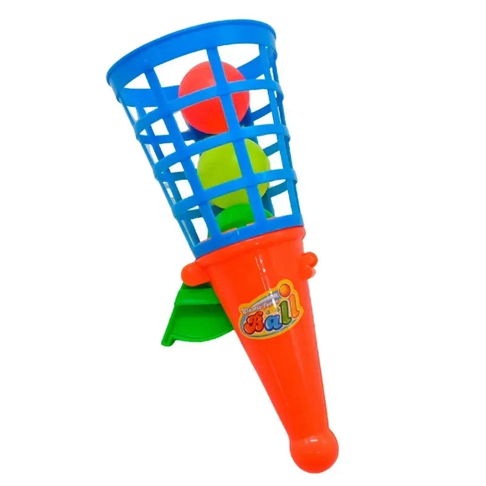 Trade Shop - Set 2pz Cono Lancia Palline Palle Giocattolo Gioco Per Bambini 18cm Colorati 258359 -