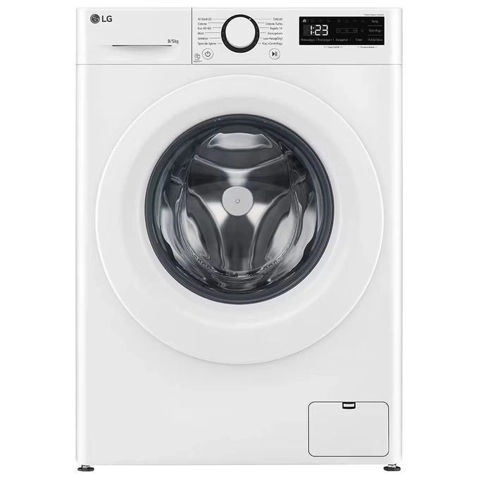 LG D2R3S08AIDD Lavasciuga slim 8/5kg AI DD, Classe E, 1200 giri, AI Wash, Smart Diagnosis