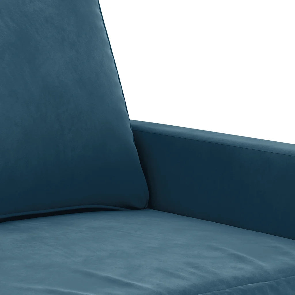 Set di Divani 3 pz con Cuscini Blu in Velluto 3201963