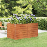 Letto Rialzato da Giardino Ruggine 160x80x77 cm Acciaio Corten 151959