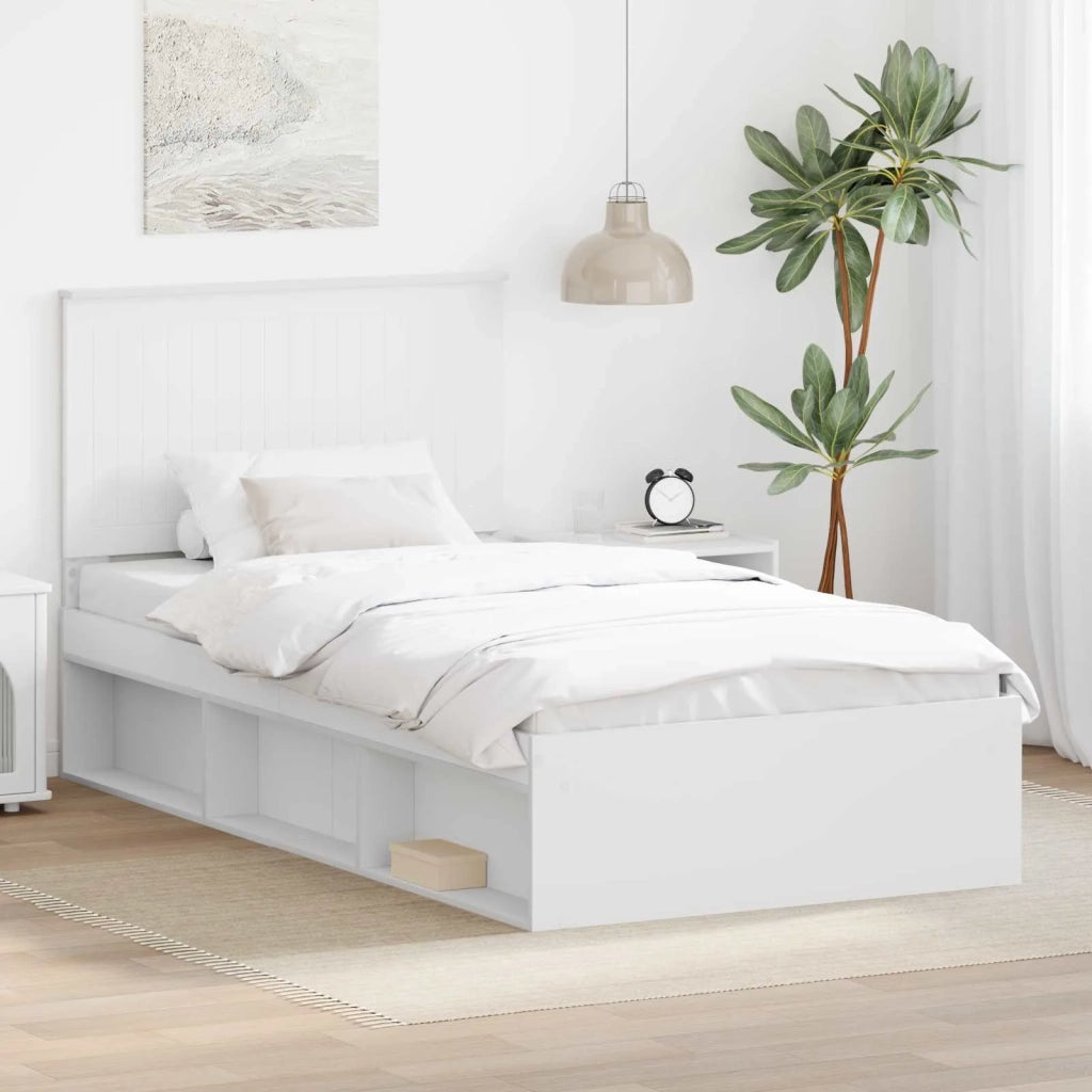 Struttura del letto Bianco 100 x 200 cm Pino massello