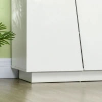 Mobiletto Multiuso in Truciolato Bianco a 5 Livelli con Ripiano Regolabile su 3 Livelli, 150x40x88 cm