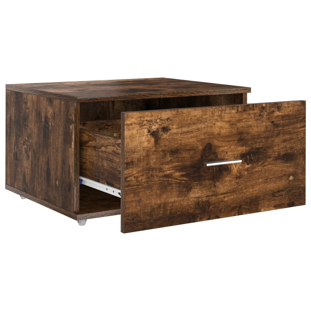 Mobile da Cassetto Rovere Affumicato MDF con Impiallacciatura
