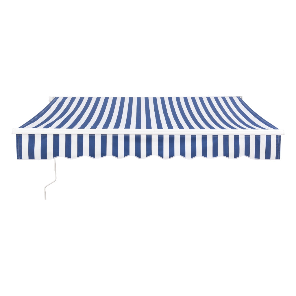 Tenda da Sole a Muro Bitonto con Bracci Estensibili e Manovella 350 x 250 cm (LxP) Blu/Bianco [en.casa]
