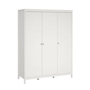 Guardaroba 3 ante Conti, Mobile camera da letto, Cabina armadio portabiti, Armadio appendiabiti, 150x58 h199 cm, Bianco
