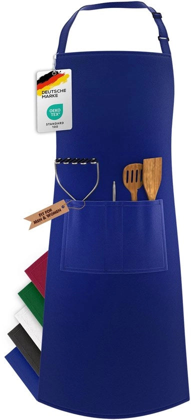 Cucina schort acqua impermeabile con 3 tasche Cucina schort BBQ adattabile con cinture lunghe Schort da cucina per uomo Donna Schort da cucina BBQ Ristorante Caffè Cucina da fuoco