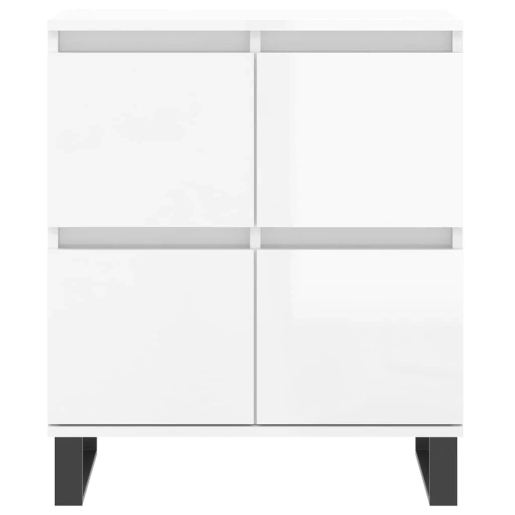 Buffet credenza cassettiera armadio mobile contenitore organizer per cucina soggiorno salotti 3 pezzi legno ingegnerizzato lucido bianco 02_0037026