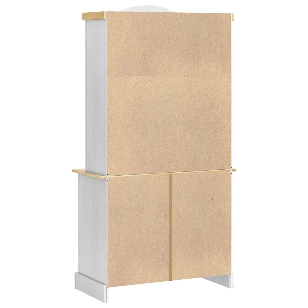 Credenza Corona Bianco 100 x 48,5 x 179 cm Pino massello